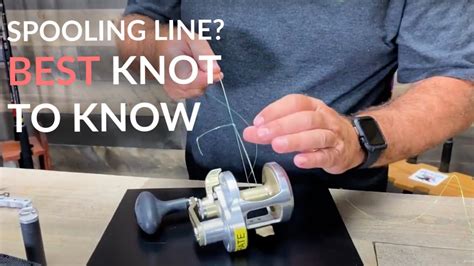 Knot and spool - Pull slowly and steadily on the standing end until the second overhand knot seats or snugs up next to the first overhand knot. Finish the arbor fishing knot by pulling both overhand knots tight to the spool and then trim the tag end. Wind the fishing line onto your reel, and then you are ready to tie on your leader line using a line joining knot.